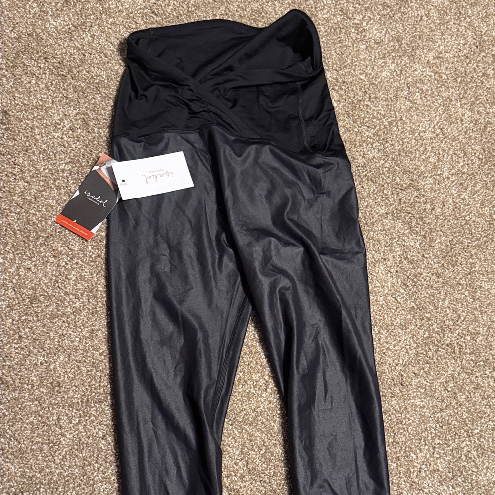Isabel Active High Gloss Maternity Legging Small NWT